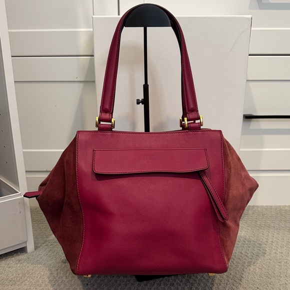 Fendi Burgundy suede and leather Shoulder Bag - Picture 1 of 8